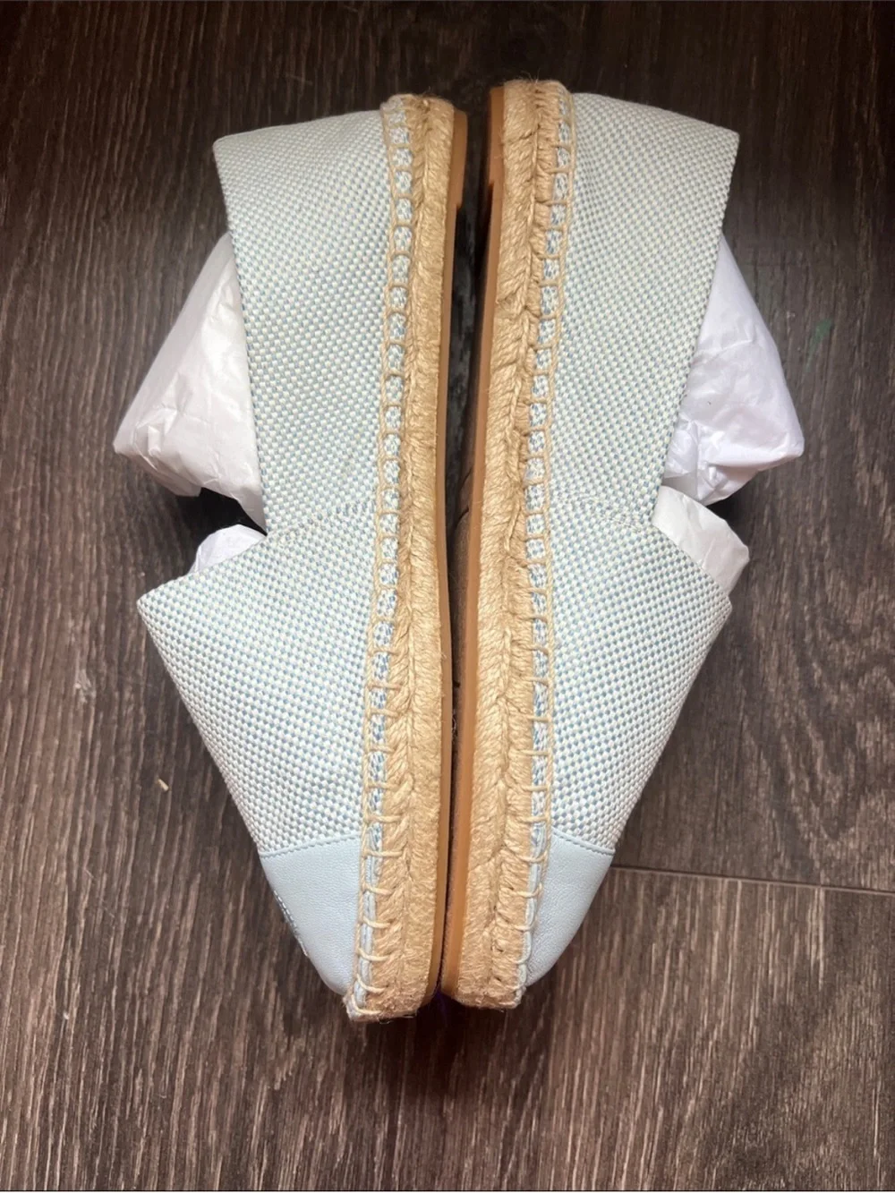 Tory Burch Colorblock Espadrille Flat in Seltzer Blue size 8
